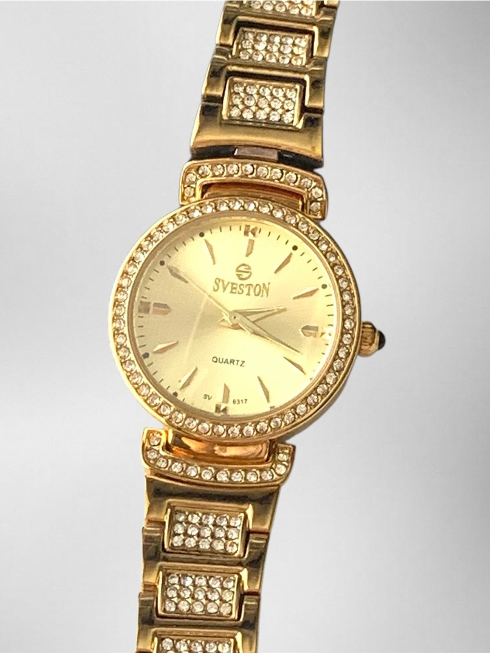 Gold-Tone Women's Crystal Bracelet Watch